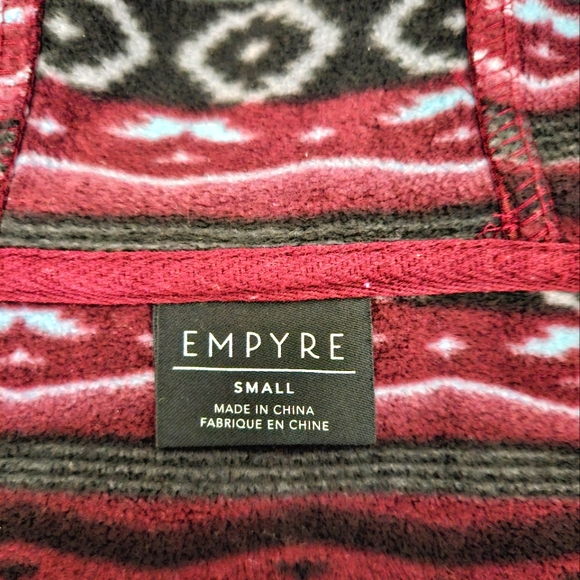 Empyre Womens Hooded Full Zip Fleece Softshell Jacket Coat 2 Tone Burgundy Small - Picture 7 of 7